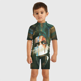 Детский купальный костюм 3D с принтом Sayonara boy 2 в Петрозаводске, Полиэстер 85%, Спандекс 15% | застежка на молнии на спине | Тематика изображения на принте: allj | eldzhey | sayonaraboy | алексей узенюк | рэпер | хип хоп | элджей