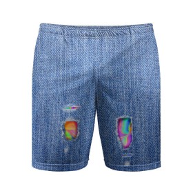 Мужские шорты 3D спортивные с принтом Рваные джинсы в Петрозаводске,  |  | allj | eldzhey | sayonaraboy | алексей узенюк | рэпер | хип хоп | элджей