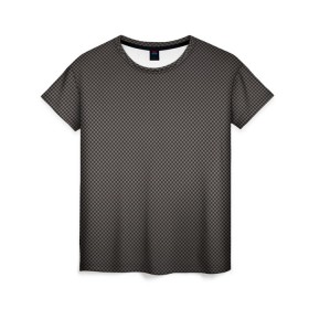 Женская футболка 3D с принтом Carbon-2 в Петрозаводске, 100% полиэфир ( синтетическое хлопкоподобное полотно) | прямой крой, круглый вырез горловины, длина до линии бедер | карбон | текстура