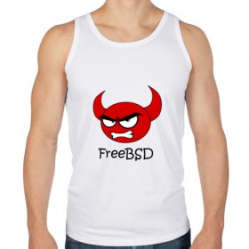 Мужская майка хлопок с принтом FreeBSD демон в Петрозаводске, 100% хлопок |  | bsd | demon | freebsd | os | unix | демон | злой | ос | чёртик