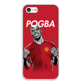 Чехол для iPhone 5/5S матовый с принтом Pogba Manchester United в Петрозаводске, Силикон | Область печати: задняя сторона чехла, без боковых панелей | mu | paul | pogba | манчестер юнайтед | мю | погба | форма