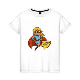 Женская футболка хлопок с принтом Супер мама в Петрозаводске, 100% хлопок | прямой крой, круглый вырез горловины, длина до линии бедер, слегка спущенное плечо | 8 марта | девушка | жена | женщина | мама