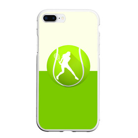 Чехол для iPhone 7Plus/8 Plus матовый с принтом Теннис в Петрозаводске, Силикон | Область печати: задняя сторона чехла, без боковых панелей | sport | логотип | мяч | спорт | теннис