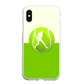 Чехол для iPhone XS Max матовый с принтом Теннис в Петрозаводске, Силикон | Область печати: задняя сторона чехла, без боковых панелей | sport | логотип | мяч | спорт | теннис