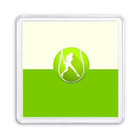 Магнит 55*55 с принтом Теннис в Петрозаводске, Пластик | Размер: 65*65 мм; Размер печати: 55*55 мм | sport | логотип | мяч | спорт | теннис