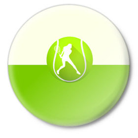 Значок с принтом Теннис в Петрозаводске,  металл | круглая форма, металлическая застежка в виде булавки | sport | логотип | мяч | спорт | теннис