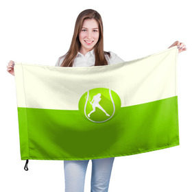 Флаг 3D с принтом Теннис в Петрозаводске, 100% полиэстер | плотность ткани — 95 г/м2, размер — 67 х 109 см. Принт наносится с одной стороны | sport | логотип | мяч | спорт | теннис