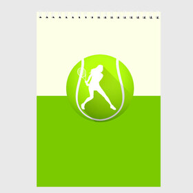 Скетчбук с принтом Теннис в Петрозаводске, 100% бумага
 | 48 листов, плотность листов — 100 г/м2, плотность картонной обложки — 250 г/м2. Листы скреплены сверху удобной пружинной спиралью | sport | логотип | мяч | спорт | теннис