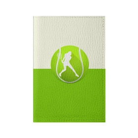 Обложка для паспорта матовая кожа с принтом Теннис в Петрозаводске, натуральная матовая кожа | размер 19,3 х 13,7 см; прозрачные пластиковые крепления | sport | логотип | мяч | спорт | теннис