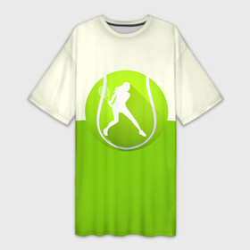 Платье-футболка 3D с принтом Теннис в Петрозаводске,  |  | sport | логотип | мяч | спорт | теннис