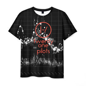 Мужская футболка 3D с принтом Twenty one pilots в Петрозаводске, 100% полиэфир | прямой крой, круглый вырез горловины, длина до линии бедер | rock | t.o.p. | top | twenty one pilots | рок