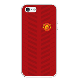 Чехол для iPhone 5/5S матовый с принтом Manchester United Creative #1 в Петрозаводске, Силикон | Область печати: задняя сторона чехла, без боковых панелей | emirates | fc | manchester united | абстракция | геометрия | зож | клуб | линии | манчестер юнайтед | модные | мяч | россии | спорт | спортивные | стиль | тренды | футбол | футбольный клуб | экстрим | эмблема