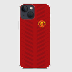Чехол для iPhone 13 mini с принтом Manchester United Creative 1 в Петрозаводске,  |  | emirates | fc | manchester united | абстракция | геометрия | зож | клуб | линии | манчестер юнайтед | модные | мяч | россии | спорт | спортивные | стиль | тренды | футбол | футбольный клуб | экстрим | эмблема