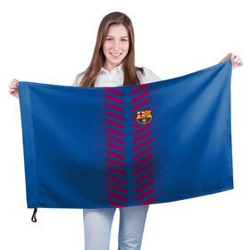 Флаг 3D с принтом FC Barcelona 2018 Creative в Петрозаводске, 100% полиэстер | плотность ткани — 95 г/м2, размер — 67 х 109 см. Принт наносится с одной стороны | fc | fc barcelona | fcb | барселона | мяч | спорт | футбол | футбольный клуб