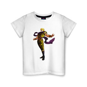 Детская футболка хлопок с принтом Дио Брандо в Петрозаводске, 100% хлопок | круглый вырез горловины, полуприлегающий силуэт, длина до линии бедер | anime | jojo | jojos bizarre adventure | аниме | дио брандо