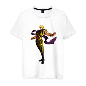 Мужская футболка хлопок с принтом Дио Брандо в Петрозаводске, 100% хлопок | прямой крой, круглый вырез горловины, длина до линии бедер, слегка спущенное плечо. | anime | jojo | jojos bizarre adventure | аниме | дио брандо