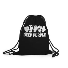 Рюкзак-мешок 3D с принтом Deep Purple в Петрозаводске, 100% полиэстер | плотность ткани — 200 г/м2, размер — 35 х 45 см; лямки — толстые шнурки, застежка на шнуровке, без карманов и подкладки | album | british | deep purple | england | heavy metal | rock group | альбом | англия | британская | рок группа | хеви металл