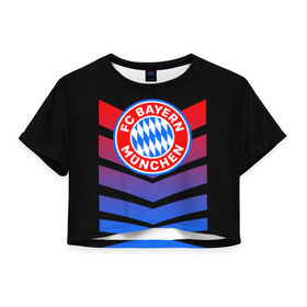 Женская футболка 3D укороченная с принтом FC Bayern 2018 Original #13 в Петрозаводске, 100% полиэстер | круглая горловина, длина футболки до линии талии, рукава с отворотами | bayern | fc | бавария | спорт | спортивные | футбол | футбольный клуб