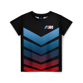 Детская футболка 3D с принтом BMW 2018 Brands colors arrow в Петрозаводске, 100% гипоаллергенный полиэфир | прямой крой, круглый вырез горловины, длина до линии бедер, чуть спущенное плечо, ткань немного тянется | Тематика изображения на принте: bmw | автомобильные | бмв