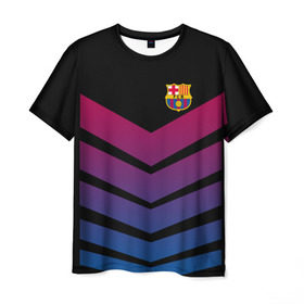 Мужская футболка 3D с принтом FC Barcelona 2018 Arrow в Петрозаводске, 100% полиэфир | прямой крой, круглый вырез горловины, длина до линии бедер | fc | fc barcelona | fcb | барселона | спорт | спортивные | футбол | футбольный клуб