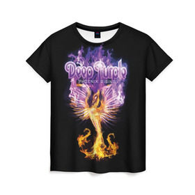 Женская футболка 3D с принтом Deep Purple в Петрозаводске, 100% полиэфир ( синтетическое хлопкоподобное полотно) | прямой крой, круглый вырез горловины, длина до линии бедер | album | british | deep purple | england | heavy metal | rock group | альбом | англия | британская | рок группа | хеви металл