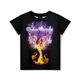 Детская футболка 3D с принтом Deep Purple в Петрозаводске, 100% гипоаллергенный полиэфир | прямой крой, круглый вырез горловины, длина до линии бедер, чуть спущенное плечо, ткань немного тянется | album | british | deep purple | england | heavy metal | rock group | альбом | англия | британская | рок группа | хеви металл