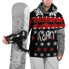 Накидка на куртку 3D с принтом Праздничный Korn в Петрозаводске, 100% полиэстер |  | korn | koяn | альтернативный | брайан филипп уэлч | группа | джеймс | джонатан дэвис | знак | корн | коян | красный | манки | метал | надпись | новогодний | новый год | нюметал | праздник