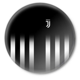 Значок с принтом Juventus 2018 Line в Петрозаводске,  металл | круглая форма, металлическая застежка в виде булавки | fc | juventus | спорт | фк | футбол | ювентус