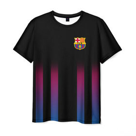 Мужская футболка 3D с принтом FC Barcelona Color Line в Петрозаводске, 100% полиэфир | прямой крой, круглый вырез горловины, длина до линии бедер | fc barcelona | fcb | барселона | спорт | спортивные | фк | футбол