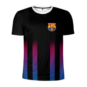 Мужская футболка 3D спортивная с принтом FC Barcelona Color Line в Петрозаводске, 100% полиэстер с улучшенными характеристиками | приталенный силуэт, круглая горловина, широкие плечи, сужается к линии бедра | fc barcelona | fcb | барселона | спорт | спортивные | фк | футбол