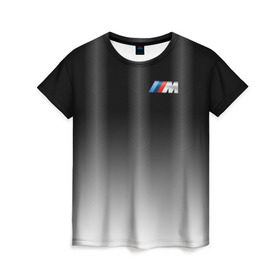 Женская футболка 3D с принтом BMW 2018 Black Gradient в Петрозаводске, 100% полиэфир ( синтетическое хлопкоподобное полотно) | прямой крой, круглый вырез горловины, длина до линии бедер | bmw | автомобильные | бмв | машины