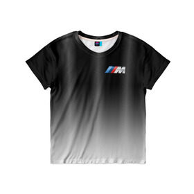 Детская футболка 3D с принтом BMW 2018 Black Gradient в Петрозаводске, 100% гипоаллергенный полиэфир | прямой крой, круглый вырез горловины, длина до линии бедер, чуть спущенное плечо, ткань немного тянется | bmw | автомобильные | бмв | машины