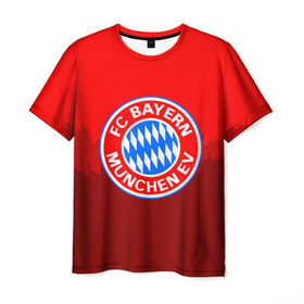 Мужская футболка 3D с принтом FC Bayern 2018 Paints в Петрозаводске, 100% полиэфир | прямой крой, круглый вырез горловины, длина до линии бедер | Тематика изображения на принте: bayern | fc | бавария | спорт | спортивные | фк | футбол