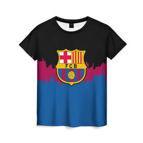Женская футболка 3D с принтом FC Barcelona 2018 Paints в Петрозаводске, 100% полиэфир ( синтетическое хлопкоподобное полотно) | прямой крой, круглый вырез горловины, длина до линии бедер | fc | manchester united | манчестер юнайтед | спорт | спортивные | фк | футбол