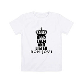 Детская футболка хлопок с принтом Keep calm and listen BJ в Петрозаводске, 100% хлопок | круглый вырез горловины, полуприлегающий силуэт, длина до линии бедер | 