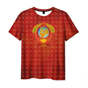 Мужская футболка 3D с принтом Пролетарии в Петрозаводске, 100% полиэфир | прямой крой, круглый вырез горловины, длина до линии бедер | Тематика изображения на принте: ussr | кпсс | партия | серп молот | советский союз | ссср