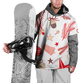 Накидка на куртку 3D с принтом Новогодняя текстура в Петрозаводске, 100% полиэстер |  | Тематика изображения на принте: белый | елка | елочные игрушки | зима
