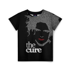 Детская футболка 3D с принтом The Cure в Петрозаводске, 100% гипоаллергенный полиэфир | прямой крой, круглый вырез горловины, длина до линии бедер, чуть спущенное плечо, ткань немного тянется | robert smith | rock band | the cure | uk | британия | роберт смит | рок группа