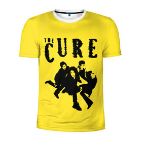 Мужская футболка 3D спортивная с принтом The Cure в Петрозаводске, 100% полиэстер с улучшенными характеристиками | приталенный силуэт, круглая горловина, широкие плечи, сужается к линии бедра | Тематика изображения на принте: robert smith | rock band | the cure | uk | британия | роберт смит | рок группа