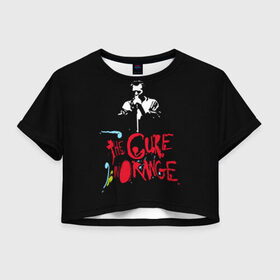 Женская футболка 3D укороченная с принтом The Cure в Петрозаводске, 100% полиэстер | круглая горловина, длина футболки до линии талии, рукава с отворотами | robert smith | rock band | the cure | uk | британия | роберт смит | рок группа