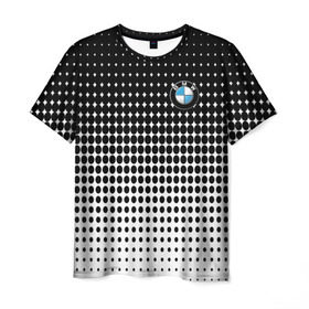 Мужская футболка 3D с принтом BMW 2018 Black and White IV в Петрозаводске, 100% полиэфир | прямой крой, круглый вырез горловины, длина до линии бедер | Тематика изображения на принте: bmw | автомобильные | бмв | машины