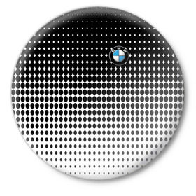 Значок с принтом BMW 2018 Black and White IV в Петрозаводске,  металл | круглая форма, металлическая застежка в виде булавки | Тематика изображения на принте: bmw | автомобильные | бмв | машины