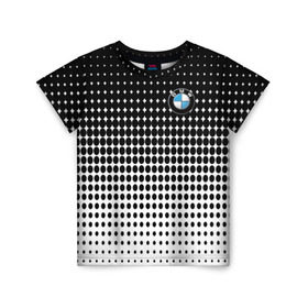Детская футболка 3D с принтом BMW 2018 Black and White IV в Петрозаводске, 100% гипоаллергенный полиэфир | прямой крой, круглый вырез горловины, длина до линии бедер, чуть спущенное плечо, ткань немного тянется | bmw | автомобильные | бмв | машины