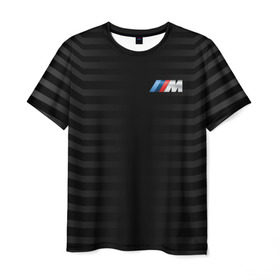Мужская футболка 3D с принтом BMW M BLACK & GREY в Петрозаводске, 100% полиэфир | прямой крой, круглый вырез горловины, длина до линии бедер | Тематика изображения на принте: bmw | автомобильные | бмв | машины