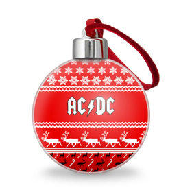 Ёлочный шар с принтом Праздничный AC/DC в Петрозаводске, Пластик | Диаметр: 77 мм | ac dc | acdc |   снежинки | ангус янг | ас дс | асдс | крис слэйд | новогодний | новый год | рождество | стиви янг | эксл роуз