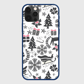 Чехол для iPhone 12 Pro Max с принтом Дуx рождества в Петрозаводске, Силикон |  | год | елка | зима | колокольчик  | новый | олень | подарки | праздник | сани | снег | снежинки | узор