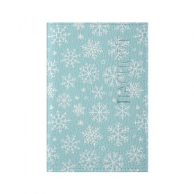 Обложка для паспорта матовая кожа с принтом Мелодия Рождества в Петрозаводске, натуральная матовая кожа | размер 19,3 х 13,7 см; прозрачные пластиковые крепления | Тематика изображения на принте: новый год | снег | снежинки