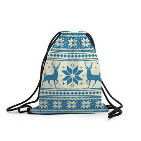 Рюкзак-мешок 3D с принтом Наш веселый Новый год в Петрозаводске, 100% полиэстер | плотность ткани — 200 г/м2, размер — 35 х 45 см; лямки — толстые шнурки, застежка на шнуровке, без карманов и подкладки | новый год | олень | свитер | снег | снежинки | узор