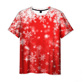 Мужская футболка 3D с принтом Новогоднее чудо 1 в Петрозаводске, 100% полиэфир | прямой крой, круглый вырез горловины, длина до линии бедер | новый год | снег | снежинки