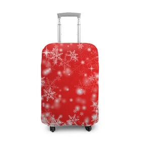 Чехол для чемодана 3D с принтом Новогоднее чудо 2 в Петрозаводске, 86% полиэфир, 14% спандекс | двустороннее нанесение принта, прорези для ручек и колес | новый год | снег | снежинки